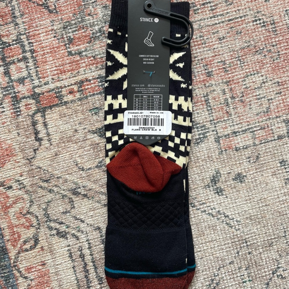 Stance Unisex Black & Cream Fair Isle Casual Socks - Picture 4 of 5